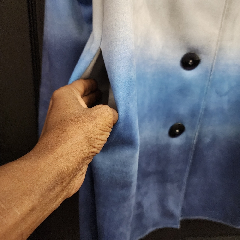 A la Carte Blue Ombre Suede Like Jacket - Picture 9 of 10